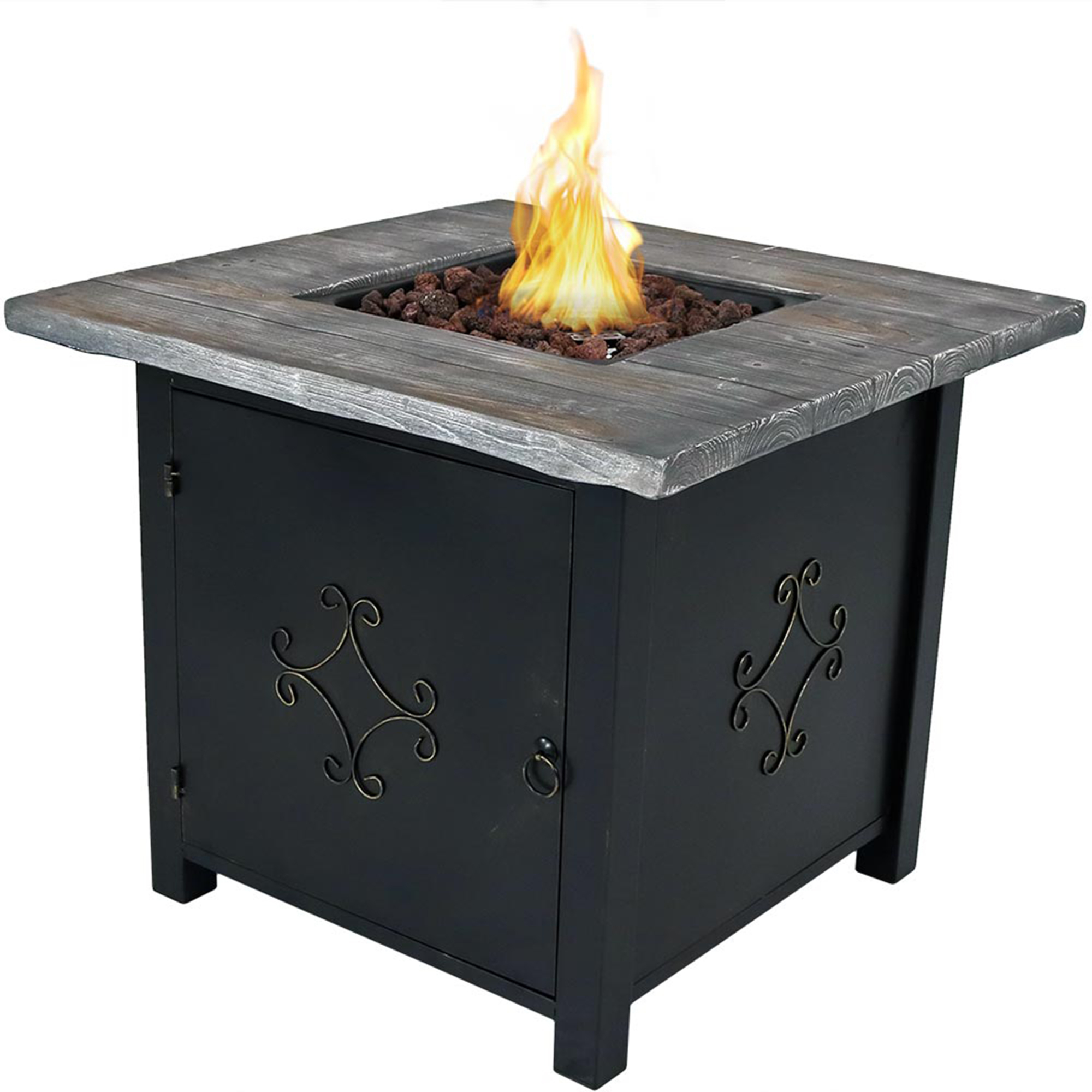 Sunnydaze Decor Propane Gas Fire Pit Table - 30in., Fiberglass, 40,000 BTUs, Weather-Resistant Cover, Model# WAR-986